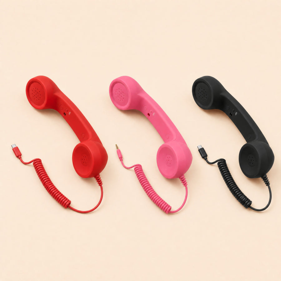Red pink and black retro handset colors